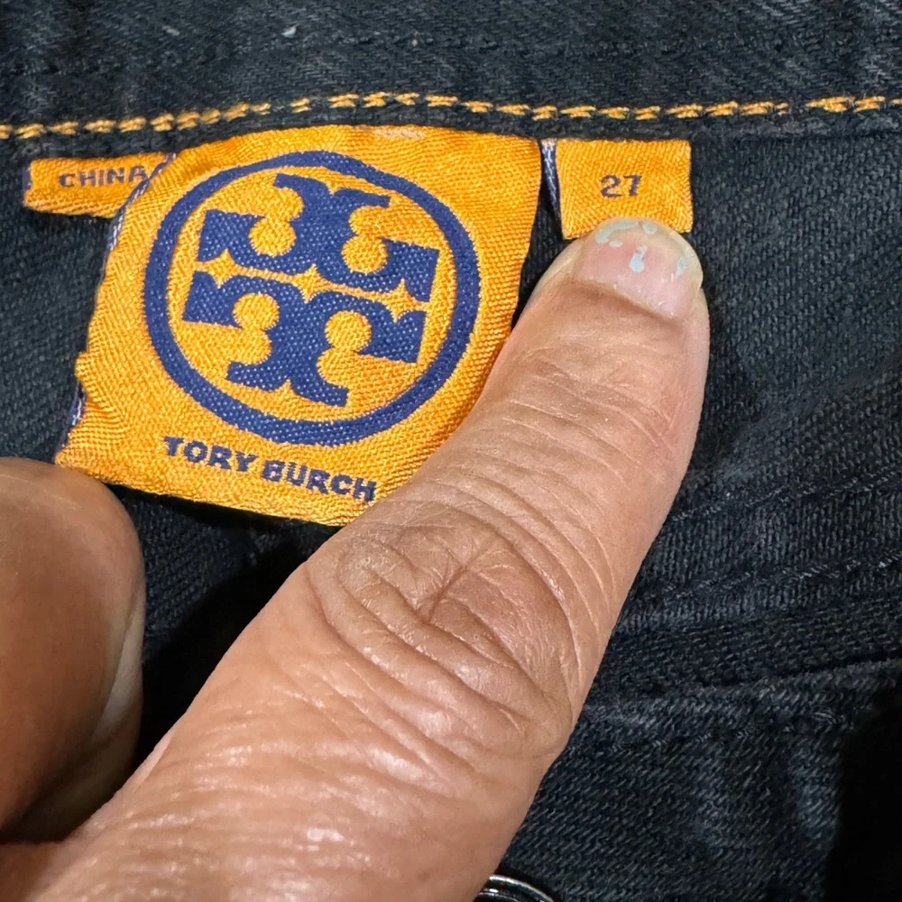 Tory Burch Black Boot Cut Jeans Full Length waist 27